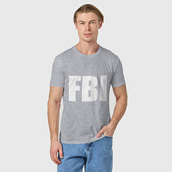 Футболка хлопковая мужская FBI, цвет: меланж — фото 2