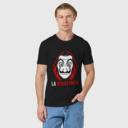 Футболка хлопковая мужская La Resistenicia, цвет: черный — фото 2