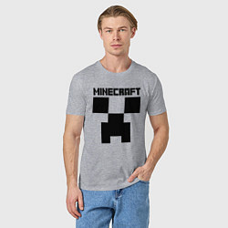 Футболка хлопковая мужская MINECRAFT CREEPER, цвет: меланж — фото 2