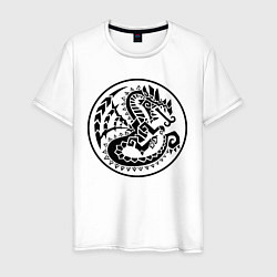 Мужская футболка Дракон узор-мозаика