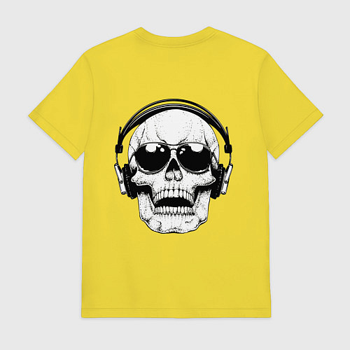 Мужская футболка Skull Music lover / Желтый – фото 2
