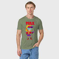 Футболка хлопковая мужская БРАВЛ СТАРС МАКС MAX, цвет: авокадо — фото 2