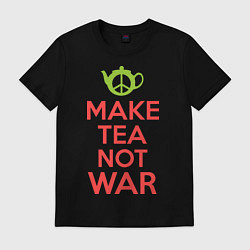 Футболка хлопковая мужская Make tea not war, цвет: черный