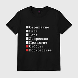 Футболка хлопковая мужская Коротко о моей жизни, цвет: черный