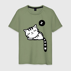Мужская футболка Спящий кот