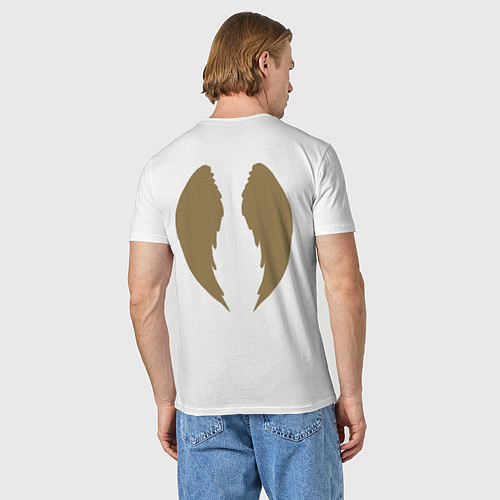 Мужская футболка Крылоборство ангел / Белый – фото 4