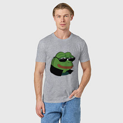 Футболка хлопковая мужская Pepe в очках EZ, цвет: меланж — фото 2