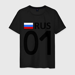 Футболка хлопковая мужская RUS 01, цвет: черный