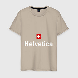 Футболка хлопковая мужская Helvetica Type, цвет: миндальный