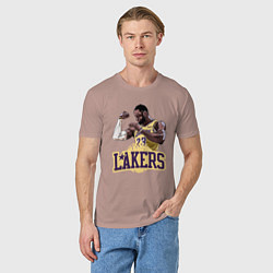 Футболка хлопковая мужская LeBron - Lakers, цвет: пыльно-розовый — фото 2