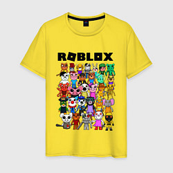 Футболка хлопковая мужская ROBLOX PIGGY, цвет: желтый
