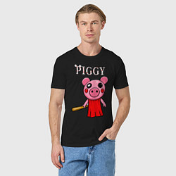 Футболка хлопковая мужская ROBLOX PIGGY, цвет: черный — фото 2