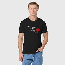 Футболка хлопковая мужская Чёрные самолёты камикадзе, цвет: черный — фото 2