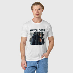 Футболка хлопковая мужская Watch dogs Z, цвет: белый — фото 2