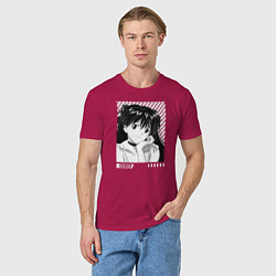 Футболка хлопковая мужская Аска ева 02, цвет: маджента — фото 2