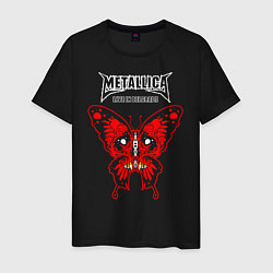 Мужская футболка Metallica - череп бабочка