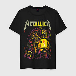 Мужская футболка Metallica - скелет со свечой