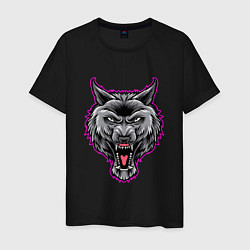Мужская футболка Оскаливший волк