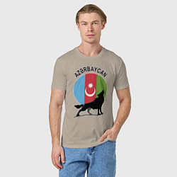 Футболка хлопковая мужская Азербайджан, цвет: миндальный — фото 2