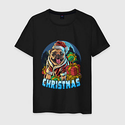 Мужская футболка Рождественский мопс