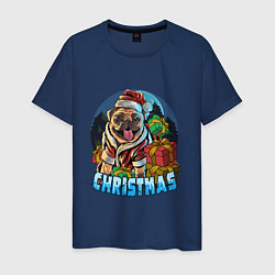 Мужская футболка Рождественский мопс
