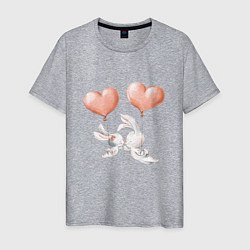 Мужская футболка Пара влюбленных зайчиков