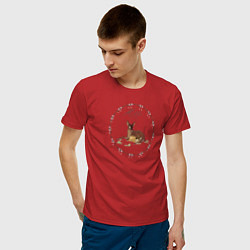 Футболка хлопковая мужская Bambi, цвет: красный — фото 2