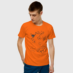 Футболка хлопковая мужская Бэмби цвета оранжевый — фото 2