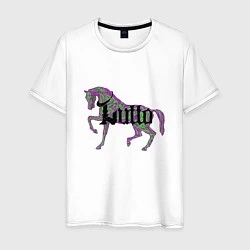 Мужская футболка Фиолетовая лошадь