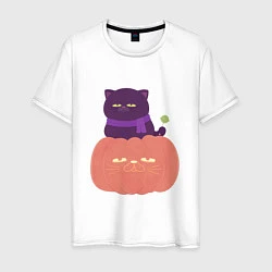 Мужская футболка Хеллоуиновский кот
