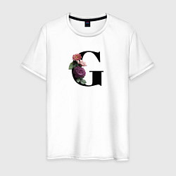 Мужская футболка Буква с цветами