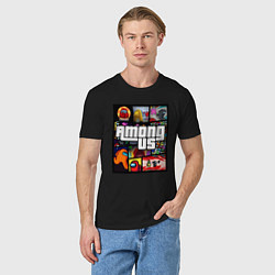 Футболка хлопковая мужская AMONG US GTA, цвет: черный — фото 2