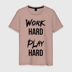 Мужская футболка Work hard Play hard