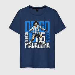 Футболка хлопковая мужская 10 Diego Maradona, цвет: тёмно-синий