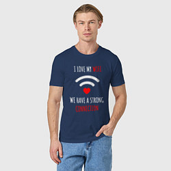 Футболка хлопковая мужская I Love My WiFi, цвет: тёмно-синий — фото 2