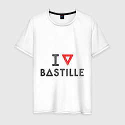 Футболка хлопковая мужская I love Bastille, цвет: белый