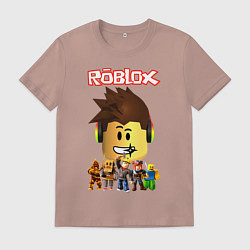 Футболка хлопковая мужская ROBLOX, цвет: пыльно-розовый
