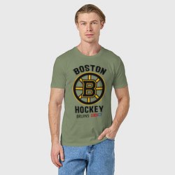 Футболка хлопковая мужская BOSTON BRUINS NHL, цвет: авокадо — фото 2