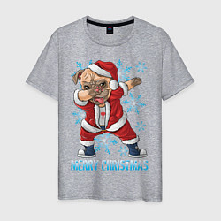 Мужская футболка Мопс Санта Клаус