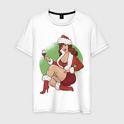 Мужская футболка Pin Up Girl Christmas