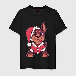 Мужская футболка Рождественский пёсик
