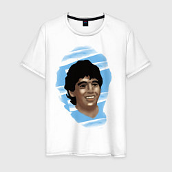 Футболка хлопковая мужская Diego Maradona, цвет: белый