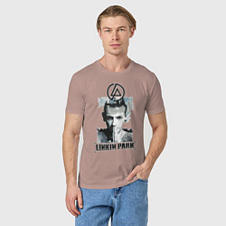 Футболка хлопковая мужская Linkin Park, цвет: пыльно-розовый — фото 2