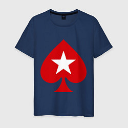 Футболка хлопковая мужская Покер Пики Poker Stars, цвет: тёмно-синий