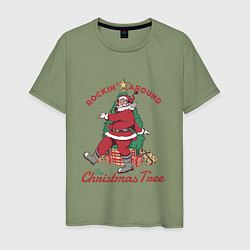 Мужская футболка Rockin Santa