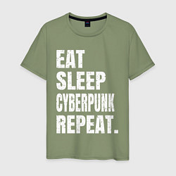 Мужская футболка EAT SLEEP CYBERPUNK REPEAT