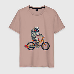 Мужская футболка Астронавт на велосипеде