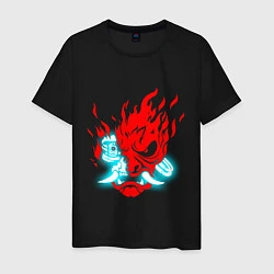 Мужская футболка Cyberpunk neon samurai