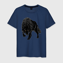 Мужская футболка Черный Волк