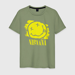 Футболка хлопковая мужская Nirvana Smile, цвет: авокадо